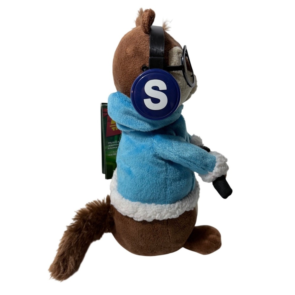 Alvin and The Chipmunks Simon Musical Animated Plush 2015 Blue Hoodie Headphones - Picture 4 of 5